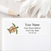 Zee Turtle Retour Adreslabels Etiket (Insitu)