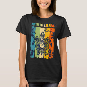 Zee Turtle Retro Amelia Island Florida Family Vaca T-shirt