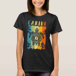 Zee Turtle Retro Caribe Thema Familie Vakantie T-shirt
