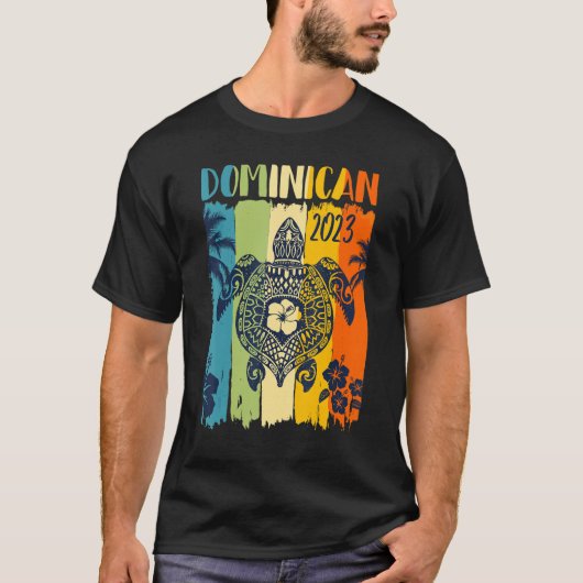 Zee Turtle Retro Dominicaanse Republiek - Vacatio T-shirt (Voorkant)