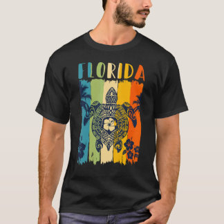 Zee Turtle Retro Florida Thema Familie Vakantie T-shirt