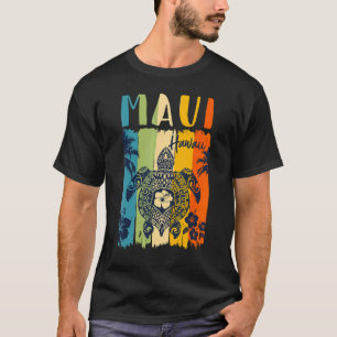 Zee Turtle Retro Maui Hawaii Bijpassende familie V T-shirt