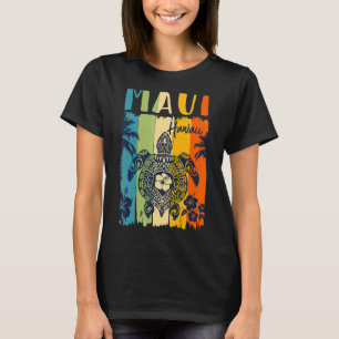 Zee Turtle Retro Maui Hawaii Bijpassende familie V T-shirt