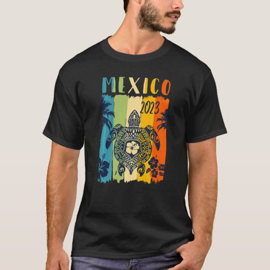 Zee Turtle Retro Mexico Family Vacking T-shirt (Voorkant)