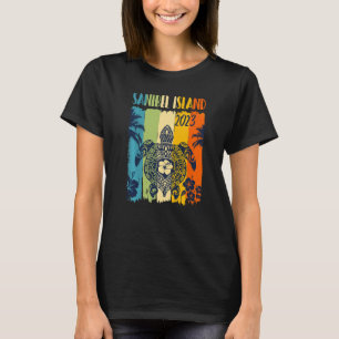 Zee Turtle Retro Sanibel Island - familie van Flor T-shirt