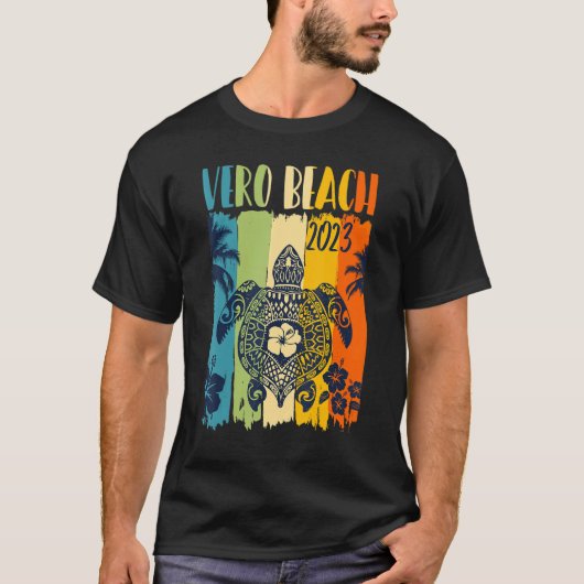 Zee Turtle Retro Vero Beach Florida Family Vacatio T-shirt (Voorkant)
