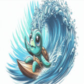 Zee Turtle rijdt op een emotiegolf. Sticker (Voorkant)