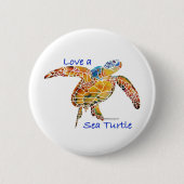 Zee Turtle Ronde Button 5,7 Cm (Voorkant)