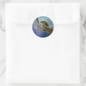 Zee Turtle Ronde Sticker (Tas)