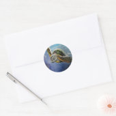 Zee Turtle Ronde Sticker (Envelop)