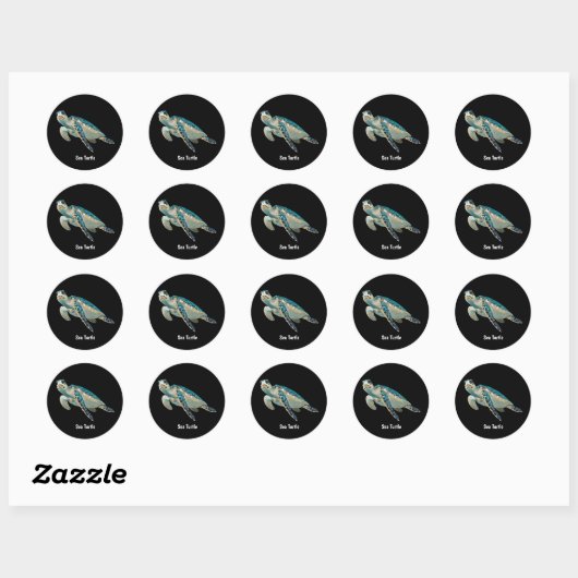 Zee Turtle Ronde Sticker (Vel)
