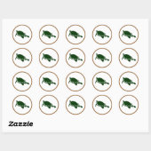 Zee Turtle Ronde Sticker (Vel)
