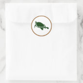 Zee Turtle Ronde Sticker (Tas)