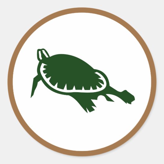 Zee Turtle Ronde Sticker (Voorkant)