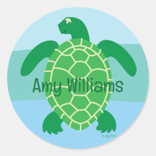 Zee Turtle Ronde Sticker