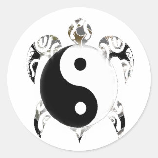 Zee Turtle Ronde Sticker