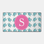 Zee Turtle Roze Monogram Dorm Decor Bureaumat (Voorkant)