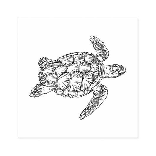 Zee Turtle Rubberstempel (Afrduk)