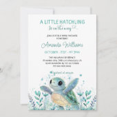 Zee Turtle Schattige Baby shower Kaart (Voorkant)