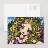 Zee Turtle Seashell Mermaid Girl Fantasy Briefkaar Briefkaart (Voorkant / Achterkant)