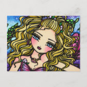 Zee Turtle Seashell Mermaid Girl Fantasy Briefkaar Briefkaart (Voorkant)