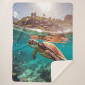 Zee Turtle Series Sherpa Deken (Voorkant)