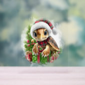 Zee Turtle Shirt Christmas Santa Hat Acryl Bord (Neutraal)