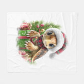 Zee Turtle Shirt Christmas Santa Hat Fleece Deken (Voorkant (Horizontaal))