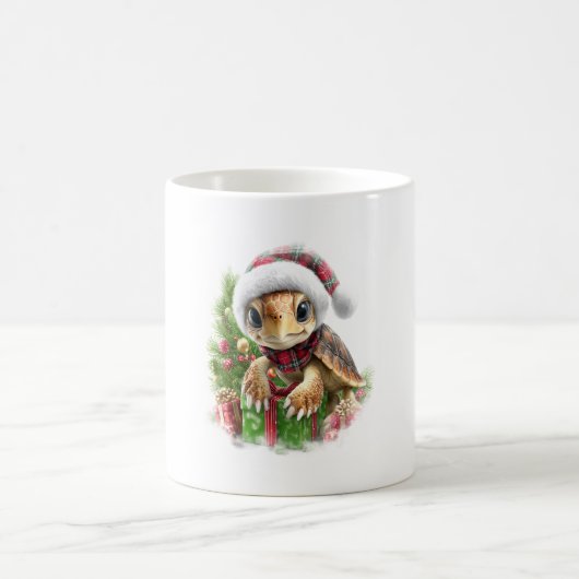 Zee Turtle Shirt Christmas Santa Hat Koffiemok (Center)