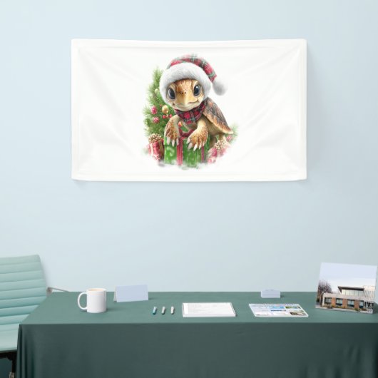 Zee Turtle Shirt Christmas Santa Hat Spandoek (Beurs)