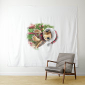 Zee Turtle Shirt Christmas Santa Hat Wandkleed (In Situ (horizontaal))