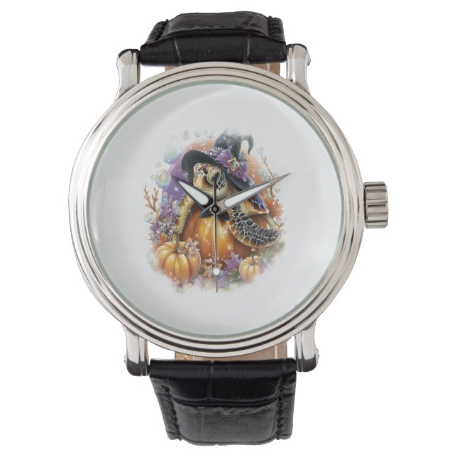 Zee Turtle Shirt Zee Halloween Horloge (Voorkant)