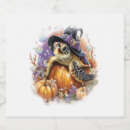 Zee Turtle Shirt Zee Halloween Sparkling Wijnetiket (Enkel label)