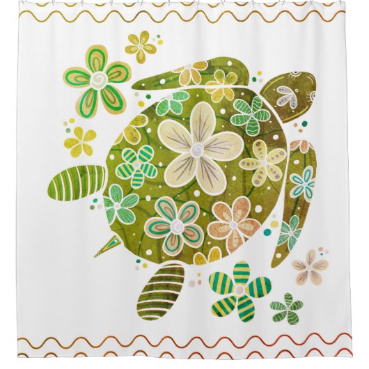 Zee Turtle Shower Curtain Douchegordijn (Voorkant)
