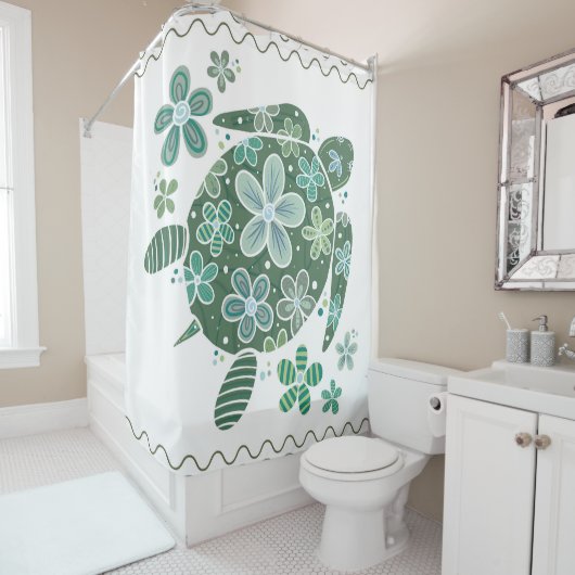 Zee Turtle Shower Curtain Douchegordijn (In situ)