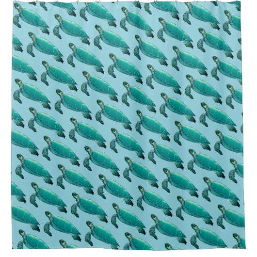 Zee Turtle Shower Curtain Douchegordijn (Voorkant)