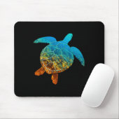 Zee Turtle Silhouette Earth Day en Ocean Week Lon Muismat (Met muis)