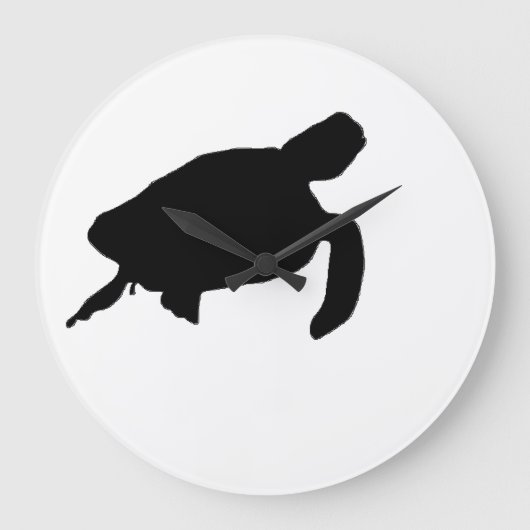 Zee Turtle Silhouette Grote Klok (Voorkant)