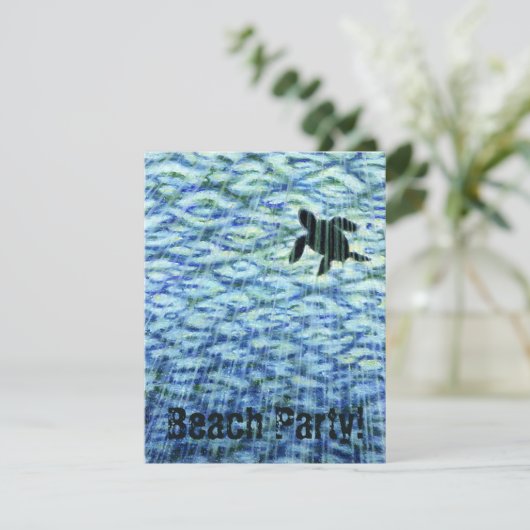 Zee Turtle Silhouette Kaart (Staand voorkant)