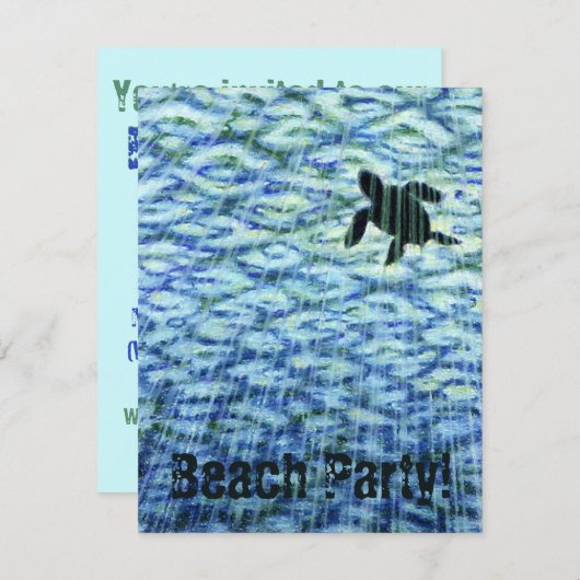 Zee Turtle Silhouette Kaart (Voorkant / Achterkant)