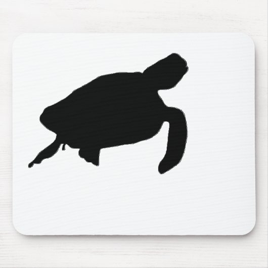 Zee Turtle Silhouette Muismat (Voorkant)