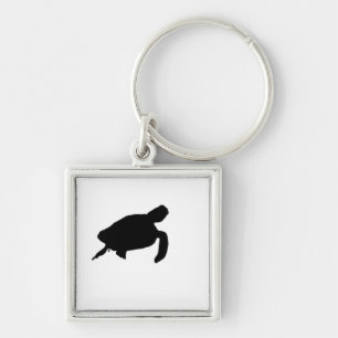 Zee Turtle Silhouette Sleutelhanger