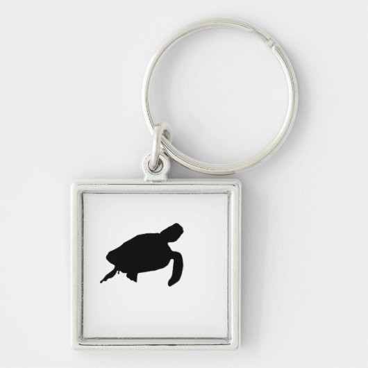 Zee Turtle Silhouette Sleutelhanger (Voorkant)
