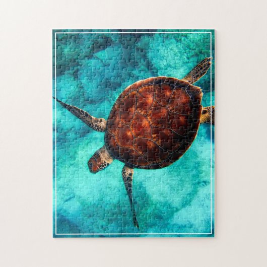 Zee Turtle spel puzzel Legpuzzel (Verticaal)