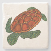 Zee Turtle Stenen Onderzetter (Voorkant)