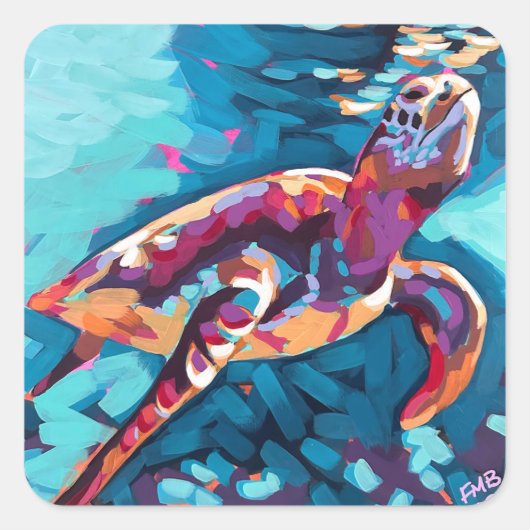 Zee Turtle Sticker (Voorkant)