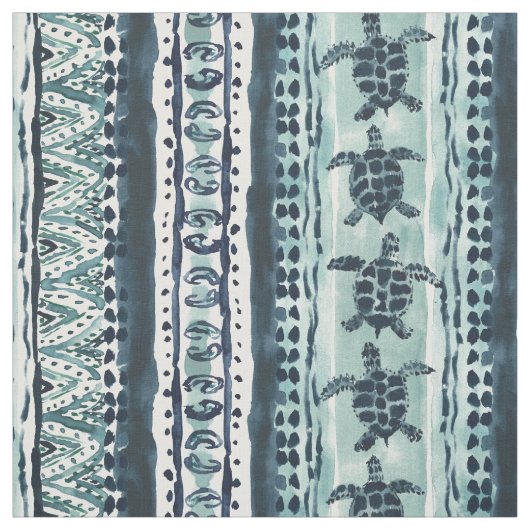 ZEE TURTLE STRIPE Boho Coastal Stof (Swatch)