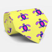 Zee Turtle Stropdas (geel) (Opgerold)