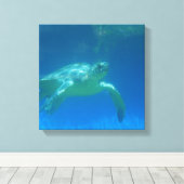 Zee Turtle Swim Canvas Print (Insitu (Houten vloer))