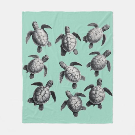 Zee Turtle Team Fleece Deken (Voorkant)